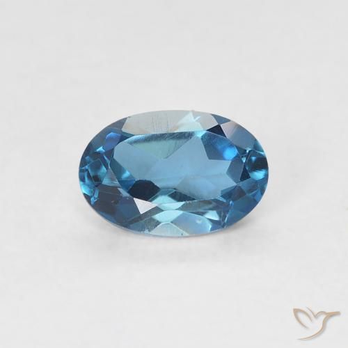 0.60ct 자연스러운 런던 블루 황옥, 타원형, VVS