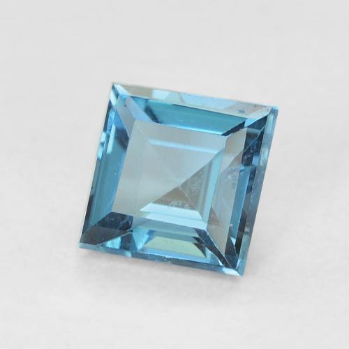 0.79캐럿 천연 런던 블루 황옥, 정사각형, VVS