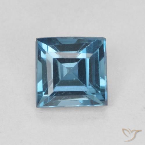 0.62ct 자연스러운 런던 블루 황옥, 정사각형, VVS-VS