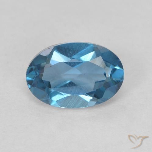 0.56ct 자연스러운 런던 블루 황옥, 타원형, VVS-VS
