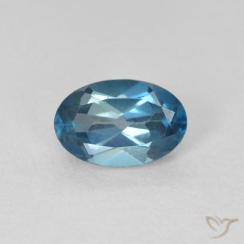0.62ct 자연스러운 런던 블루 황옥, 타원형, VVS