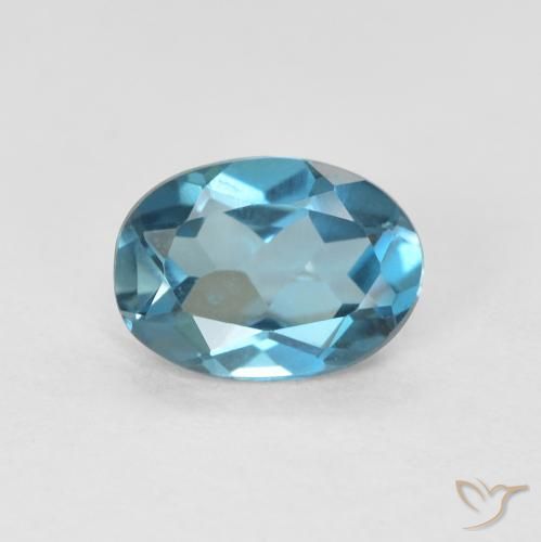 0.80ct 자연스러운 런던 블루 황옥, 타원형, VVS