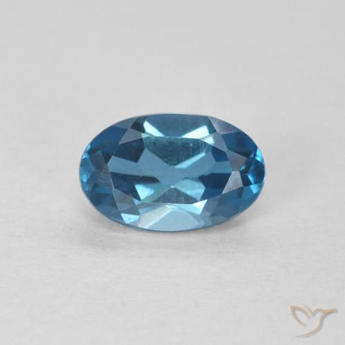 0.61ct 자연스러운 런던 블루 황옥, 타원형, VVS-VS
