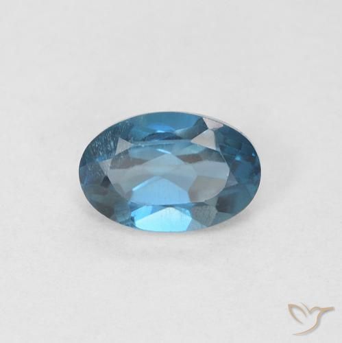 0.61ct 자연스러운 런던 블루 황옥, 타원형, VVS-VS