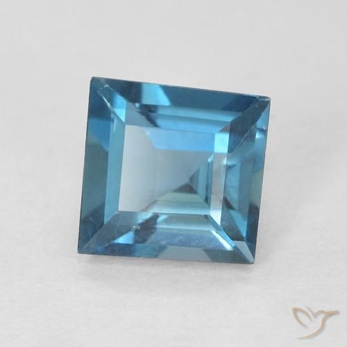 0.67캐럿 천연 런던 블루 황옥, 정사각형, VVS-VS