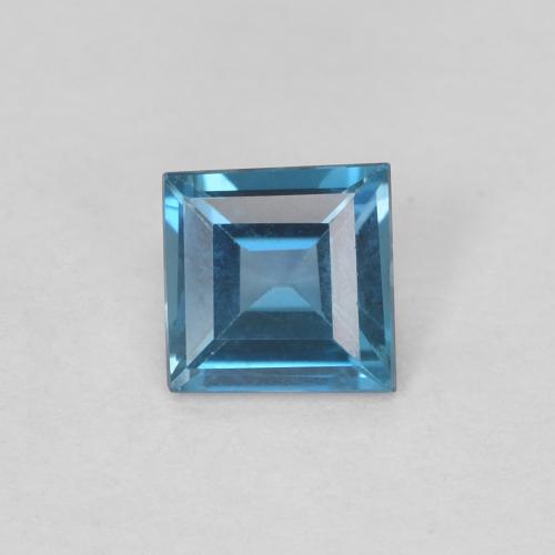 0.63ct 자연스러운 런던 블루 황옥, 정사각형, VVS-VS