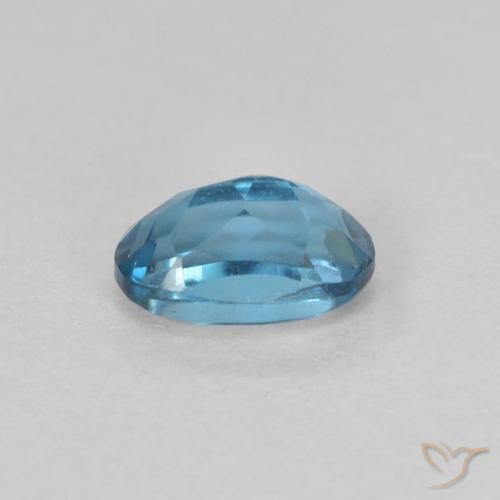 0.73캐럿 천연 런던 블루 토파즈, 타원형 컷, 6.2×4.1 mm, VVS-VS