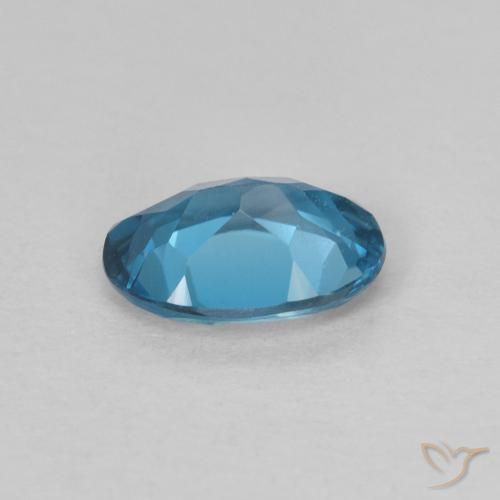 0.75캐럿 천연 런던 블루 황옥, 타원형, VVS-VS