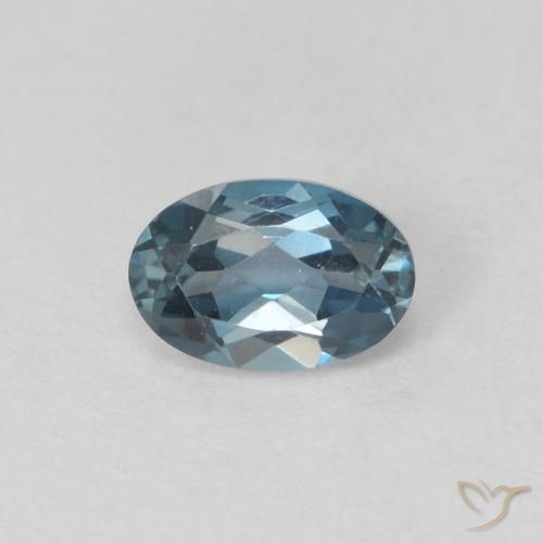 0.64ct 자연스러운 런던 블루 황옥, 타원형, VVS