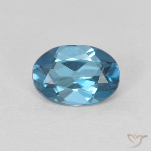 0.82ct 자연스러운 런던 블루 황옥, 타원형, VVS
