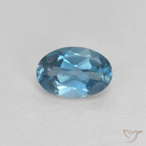 0.64ct 자연스러운 런던 블루 황옥, 타원형, VVS