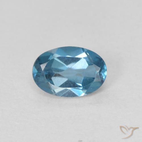 0.64ct 자연스러운 런던 블루 황옥, 타원형, VVS
