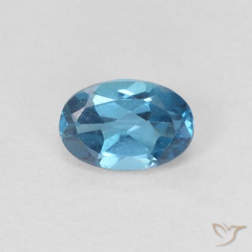 0.72ct 자연스러운 런던 블루 황옥, 타원형, VVS