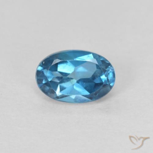 0.68ct 자연스러운 런던 블루 황옥, 타원형, VVS