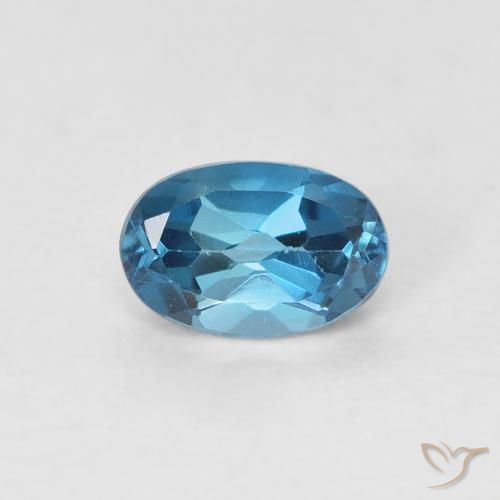 0.67ct 자연스러운 런던 블루 황옥, 타원형, VVS-VS