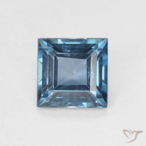 0.75ct 자연스러운 런던 블루 황옥, 정사각형, VVS-VS