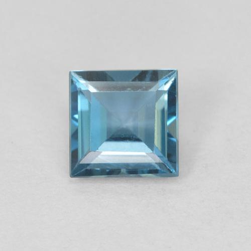 0.76ct 자연스러운 런던 블루 황옥, 정사각형, VVS-VS
