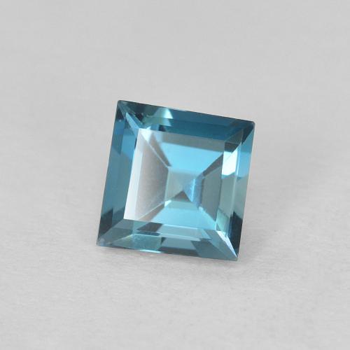0.66캐럿 천연 런던 블루 황옥, 정사각형, VVS-VS
