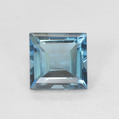 0.76ct 자연스러운 런던 블루 황옥, 정사각형, VVS-VS