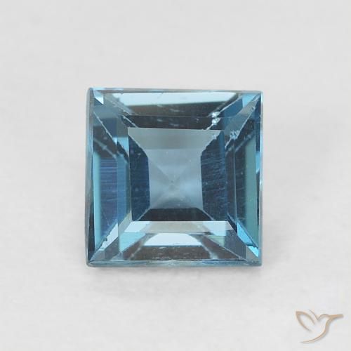 0.71ct 자연스러운 런던 블루 황옥, 정사각형, VVS-VS