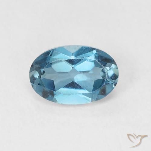 0.58ct 자연스러운 런던 블루 황옥, 타원형, VVS