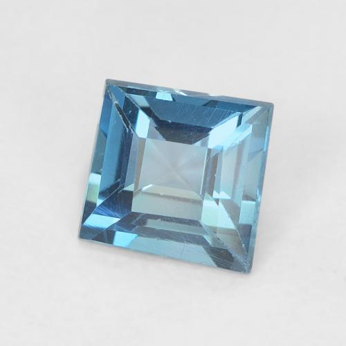 0.65캐럿 천연 런던 블루 황옥, 정사각형, VVS