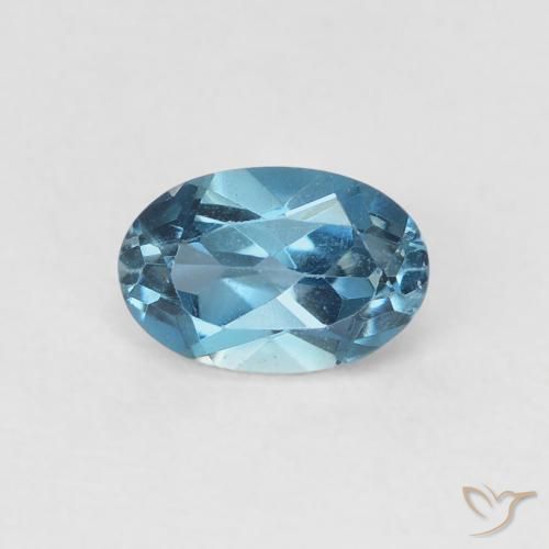 0.66ct 자연스러운 런던 블루 황옥, 타원형, VVS
