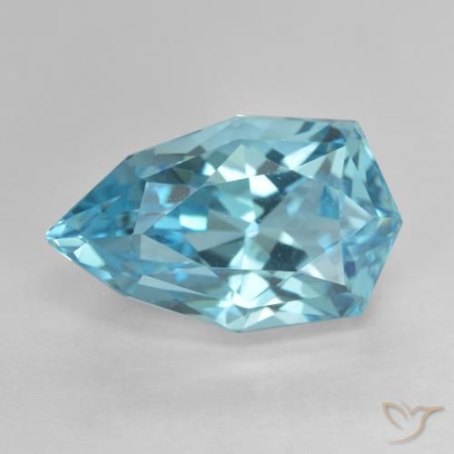 10.85ct 자연스러운 스위스 블루 황옥, 배 모양, VVS
