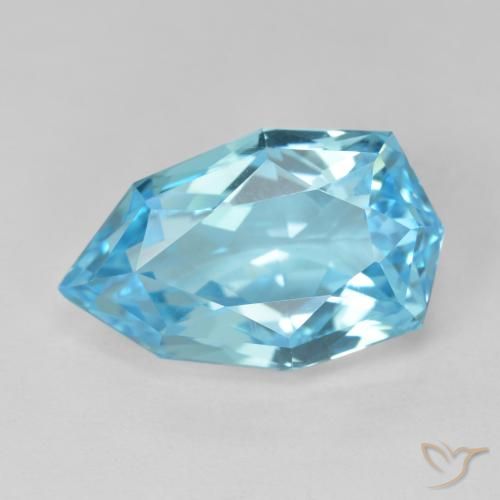 10.90ct 자연스러운 스위스 블루 황옥, 배 모양, VVS