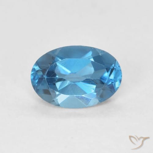 0.61ct 자연스러운 런던 블루 황옥, 타원형, VVS-VS