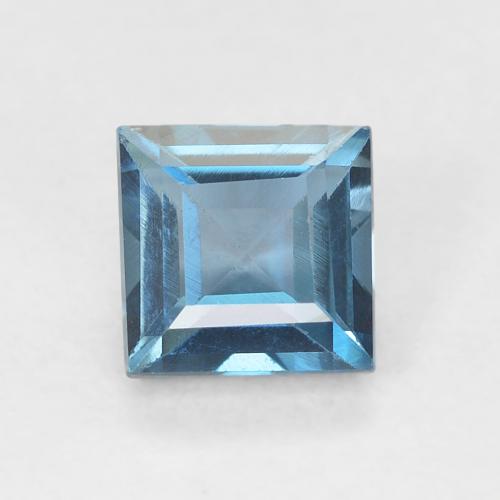 0.82ct 자연스러운 런던 블루 황옥, 정사각형, VVS-VS
