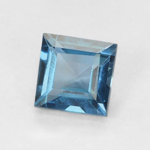 0.82캐럿 천연 런던 블루 황옥, 정사각형, VVS-VS