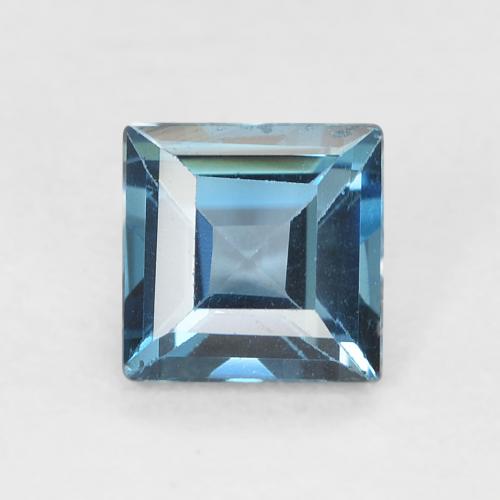 0.77ct 자연스러운 런던 블루 황옥, 정사각형, VVS-VS