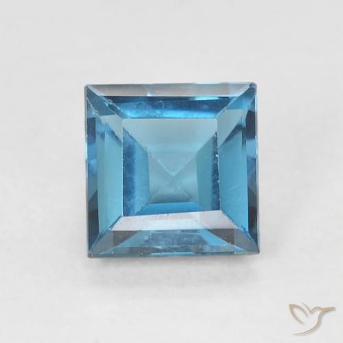 0.80ct 자연스러운 런던 블루 황옥, 정사각형, VVS-VS