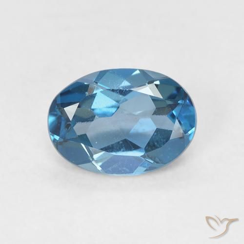 0.80ct 자연스러운 런던 블루 황옥, 타원형, VVS-VS