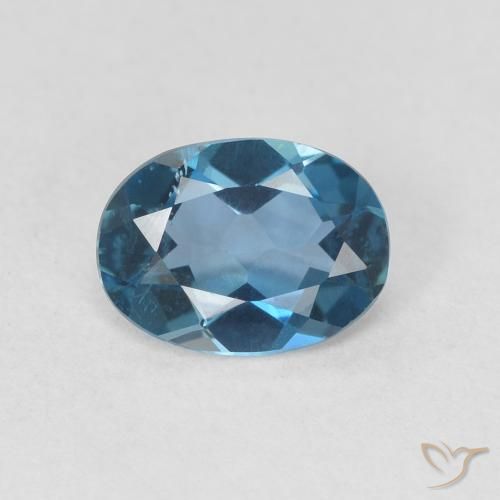0.74ct 자연스러운 런던 블루 황옥, 타원형, VVS-VS