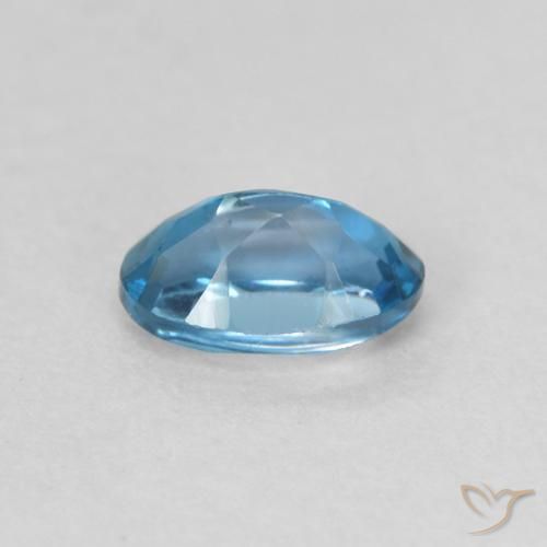 0.60캐럿 천연 런던 블루 황옥, 타원형, VVS-VS