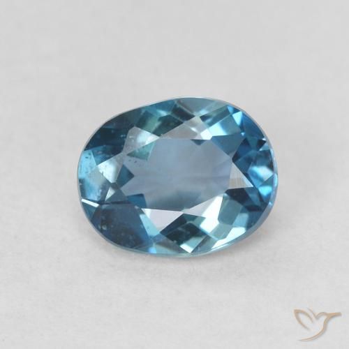 0.81ct 자연스러운 런던 블루 황옥, 타원형, VS