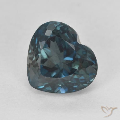 4.36ct 자연스러운 런던 블루 황옥, 마음, VVS-VS