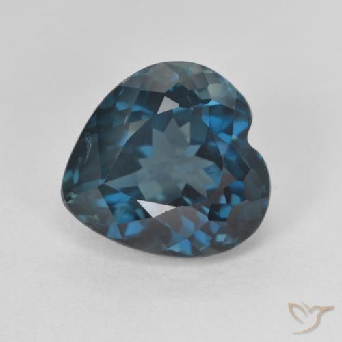 4.55ct 자연스러운 런던 블루 황옥, 마음, VVS-VS