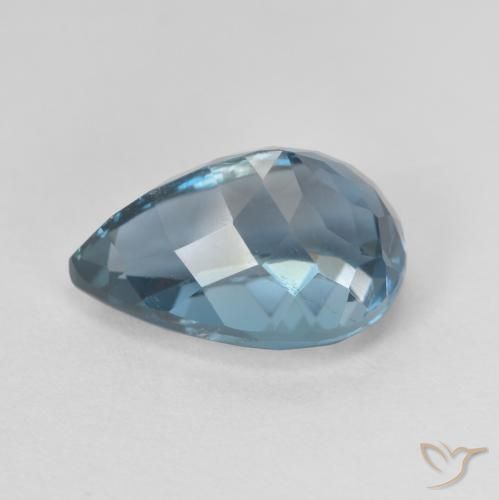 4.75캐럿 천연 런던 블루 토파즈, 배 모양, 12×8.3 mm, VVS-VS