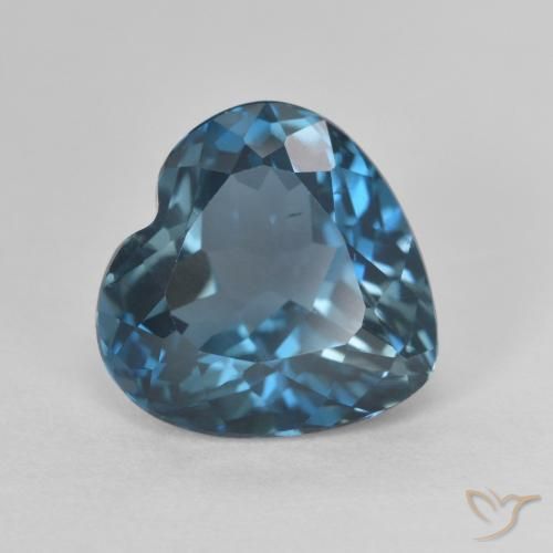 4.74ct 자연스러운 런던 블루 황옥, 마음, VVS-VS