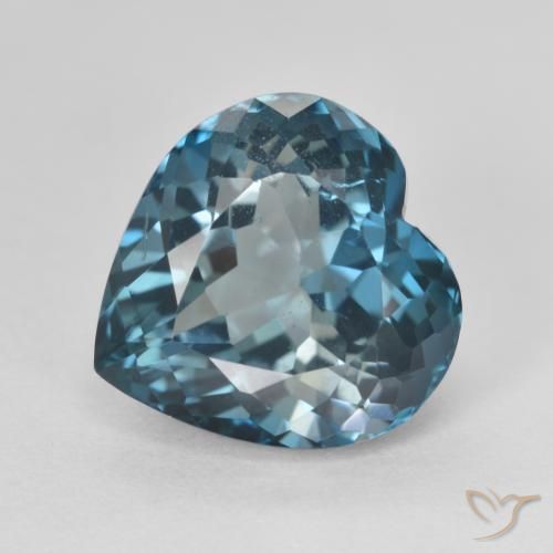 5.87ct 자연스러운 런던 블루 황옥, 마음, VS