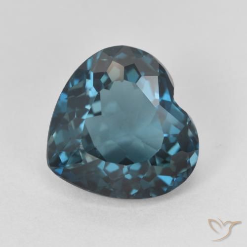 4.69ct 자연스러운 런던 블루 황옥, 마음, VVS