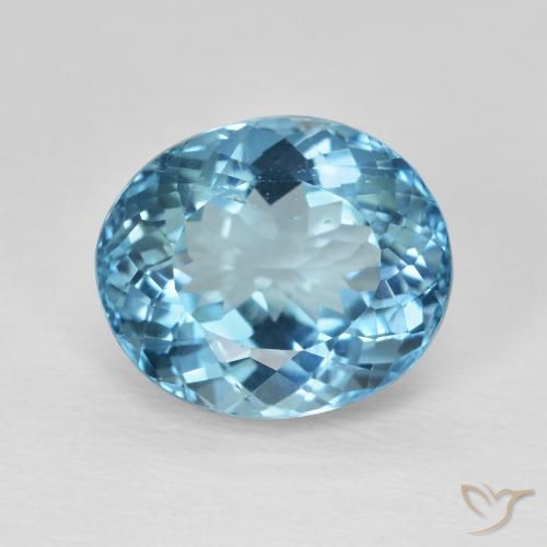 8.17ct 자연스러운 스위스 블루 황옥, 타원형, VVS-VS