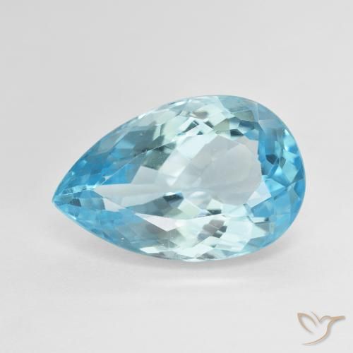 12.40ct 자연스러운 스위스 블루 황옥, 배 모양, VVS-VS