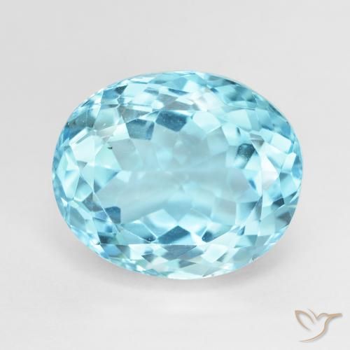 13.82ct 자연스러운 스위스 블루 황옥, 타원형, VVS-VS