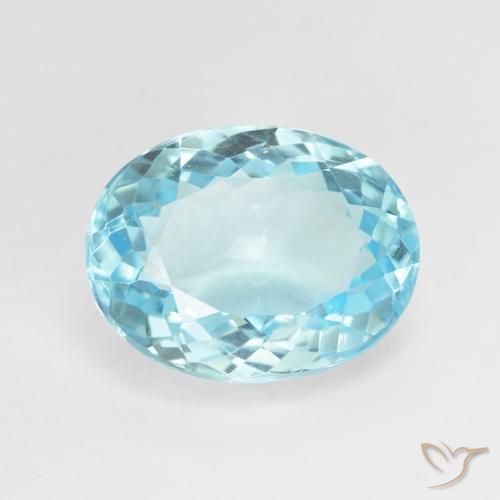 9.81ct 자연스러운 스위스 블루 황옥, 타원형, VVS-VS