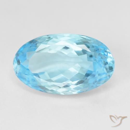 10.88ct 자연스러운 스위스 블루 황옥, 타원형, VVS