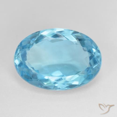 10.59ct 자연스러운 스위스 블루 황옥, 타원형, VVS